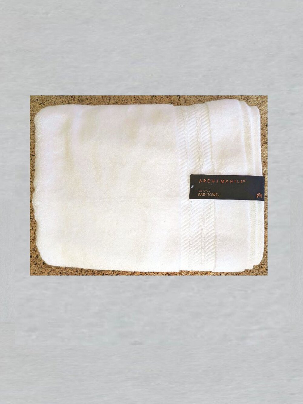 Arch/Mantle White Bath Towel Measure 30 x 54 In